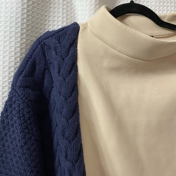 NWOT AT Panel Cable Knit Sweater - Picture 3 of 6